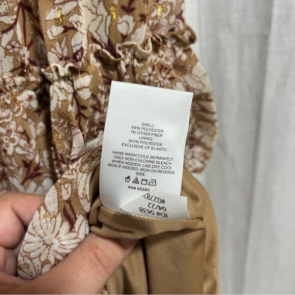 Express Floral Sleeveless Mock Neck Tiered Ruffle Dress - Picture 7 of 7